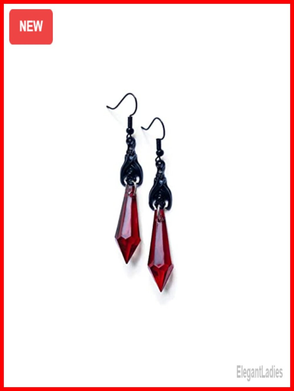 Gothic Bat Dangle Earrings Copper Crystal Drop Halloween Costume Jewelry